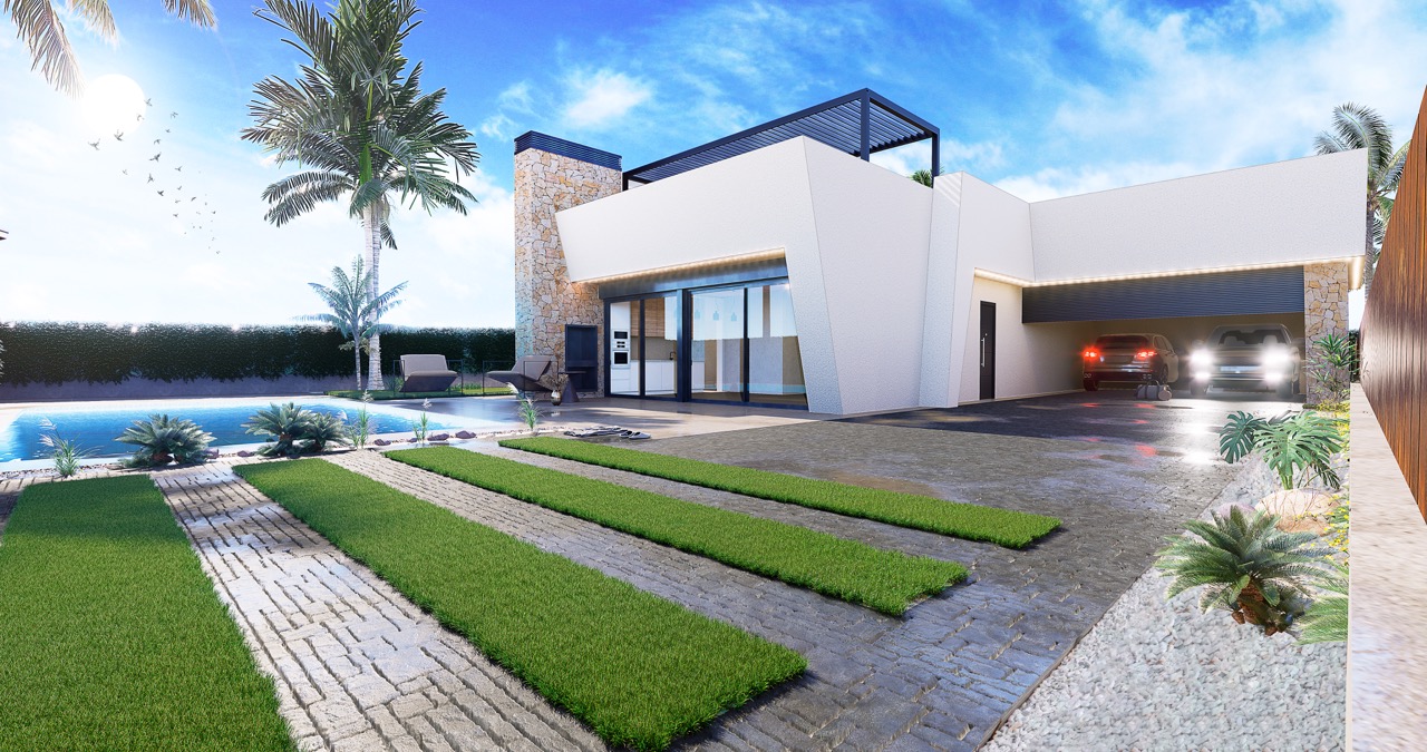 Prachtige 'Nieuwbouw 3 slaapkamer vrijstaande villa met privé zwembad in San Javier, Murcia