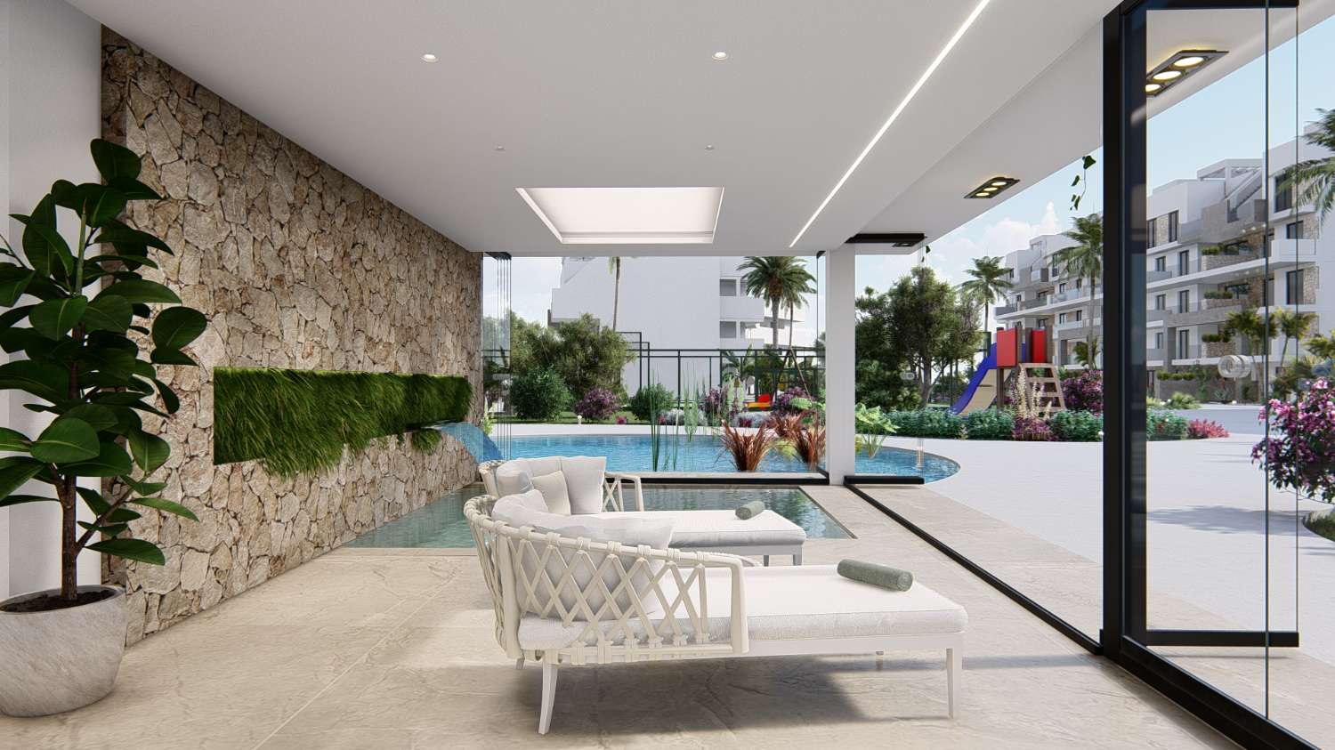 Elegante apartamento de 2 dormitorios de nueva construcción con piscina comunitaria en El Raso, Guardamar