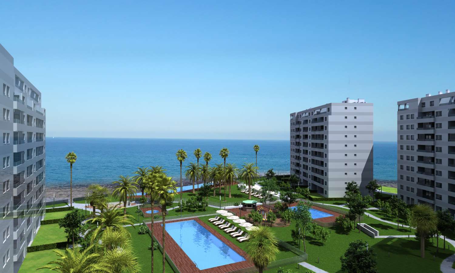 Precioso apartamento de 2 dormitorios frente al mar de 2 dormitorios con piscina comunitaria en Punta Prima