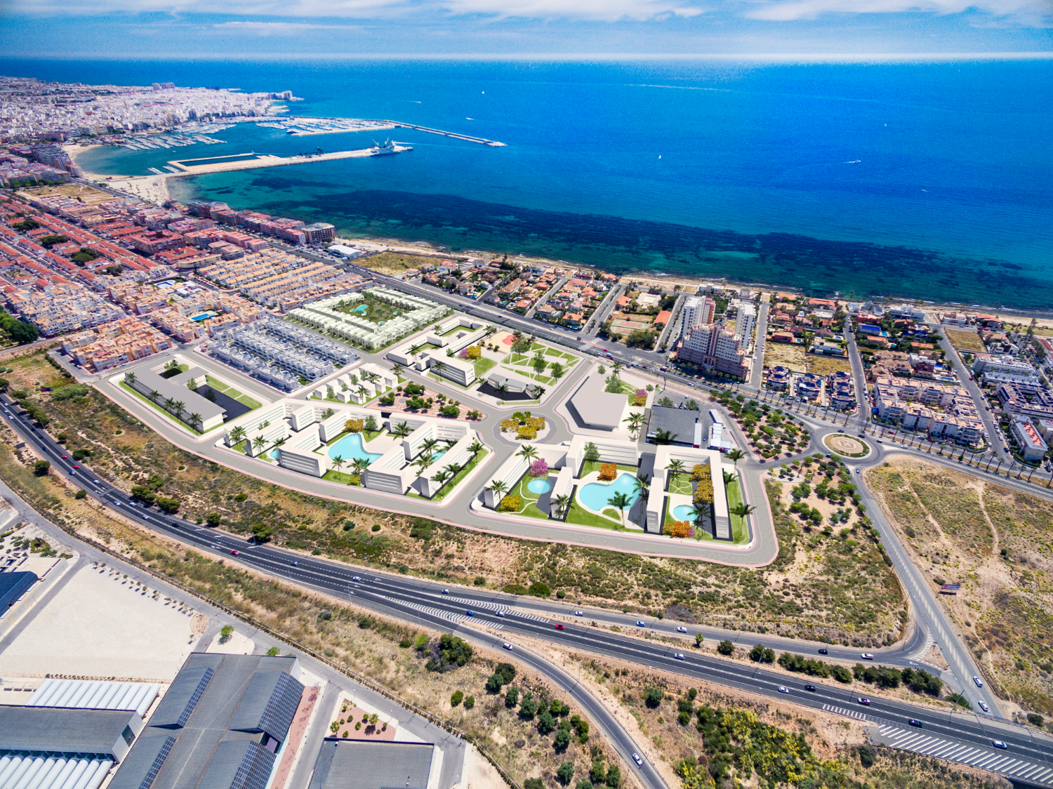 Imponerende 'New Build' 2 soveværelse eller øverste etage bungalow med fælles pool, fitnesscenter og parkering i Torrevieja