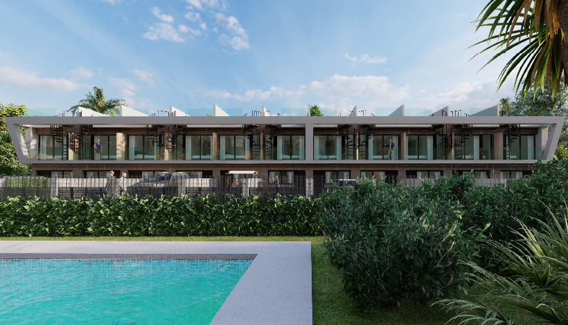 Attraktives "Neubau" Stadthaus mit 2 oder 3 Schlafzimmern mit Solarium und Gemeinschaftspool in Gran Alacant