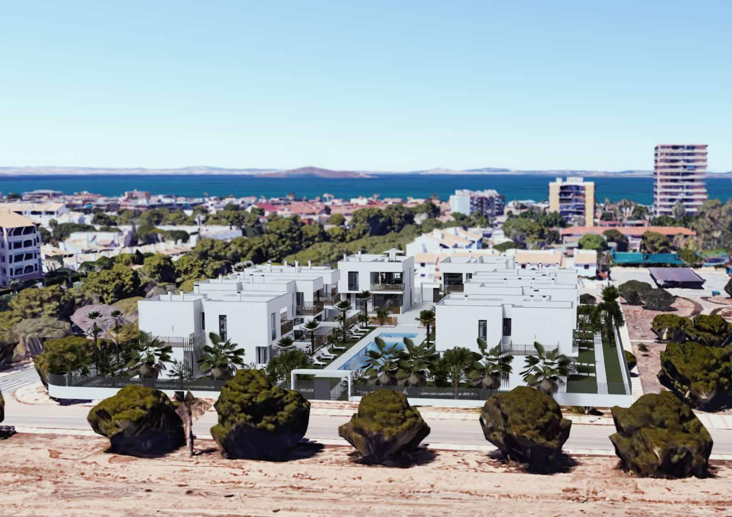 Impresionante 'New Build' en planta baja o alta bungalow de 3 dormitorios con piscina comunitaria cerca del Mar Menor en Murcia