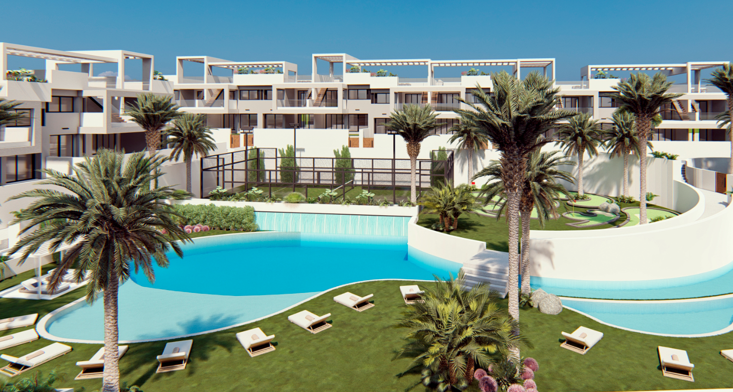 Attraktiver 'New Build' 2 Schlafzimmer Top oder Erdgeschoss Bungalow mit Gemeinschaftspool in Torrevieja