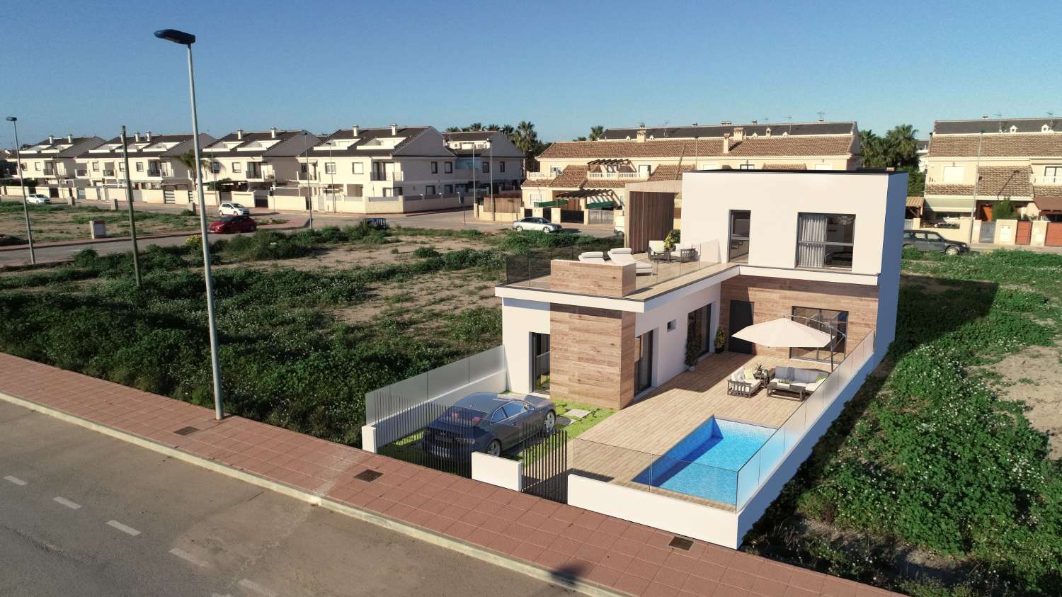 Fantastisk "Nybyggd" 3 sovrum fristående villa med privat pool i San Javier