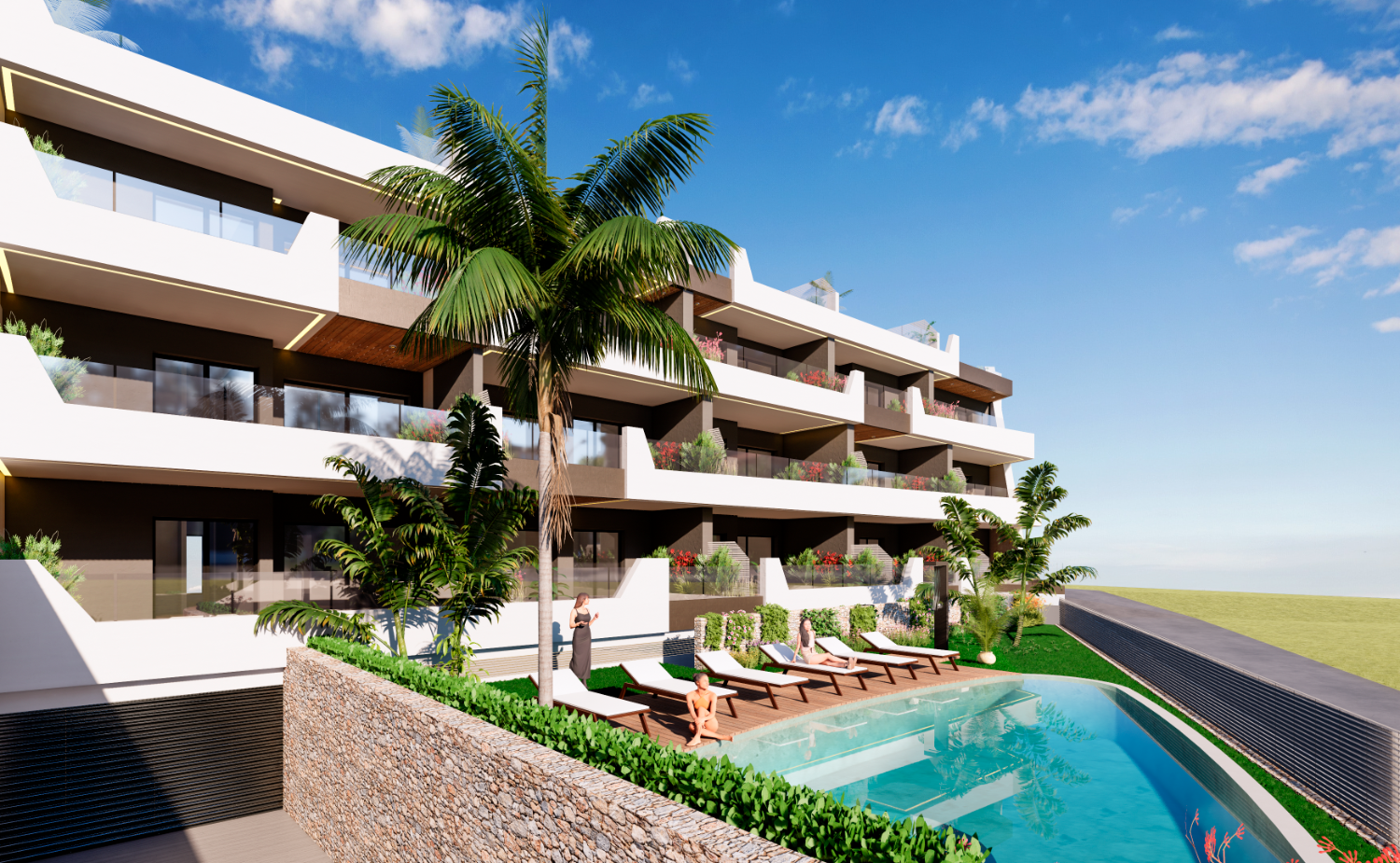 Lovely 'New Build' 2 bedroom apartment with parking & communal pool in Benijofar