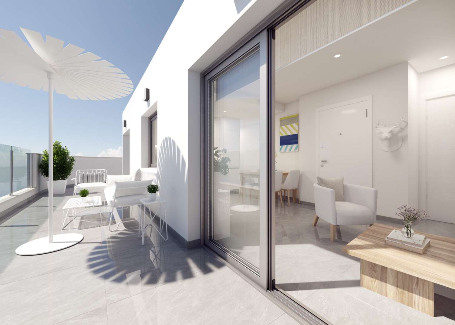 Attractive New Build modern ground floor 2 bedroom apartment with communal pool 100m from sea in Torrevieja