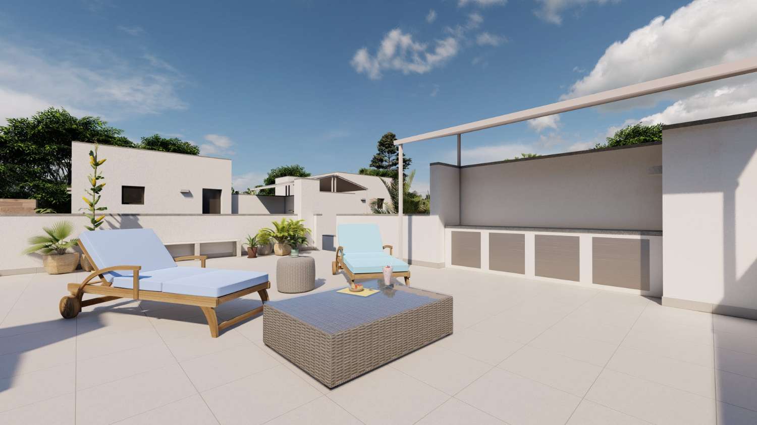 Attractive New Build modern 2 bedroom bungalow with private pool in Torre Pacheco