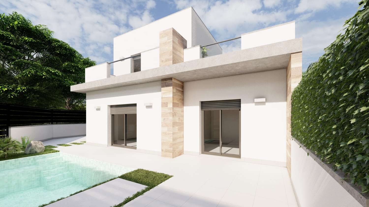 Attractive New Build modern 2 bedroom bungalow with private pool in Torre Pacheco