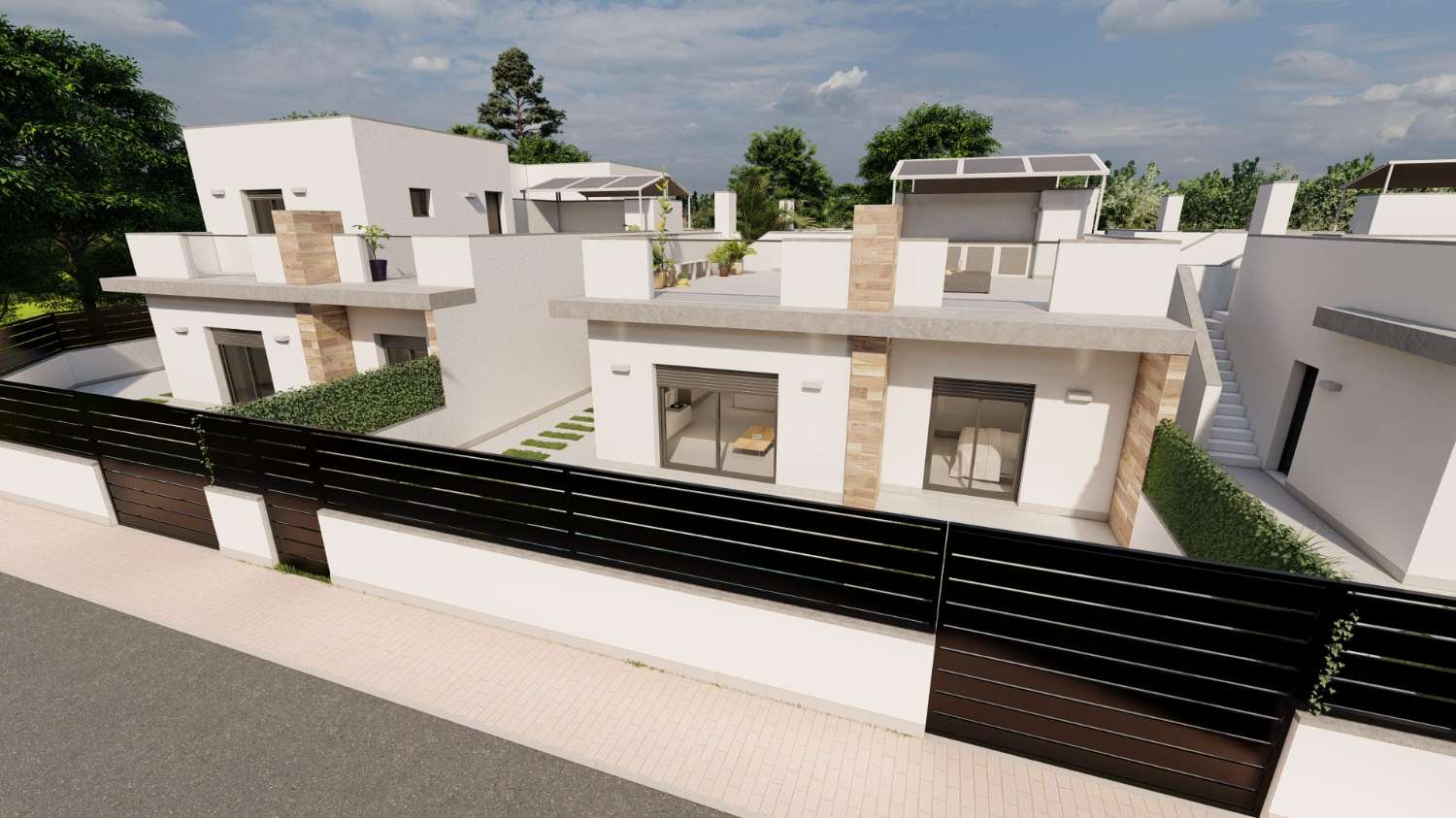 Atractivo bungalow moderno de nueva construcción de 2 dormitorios con piscina privada en Torre Pacheco