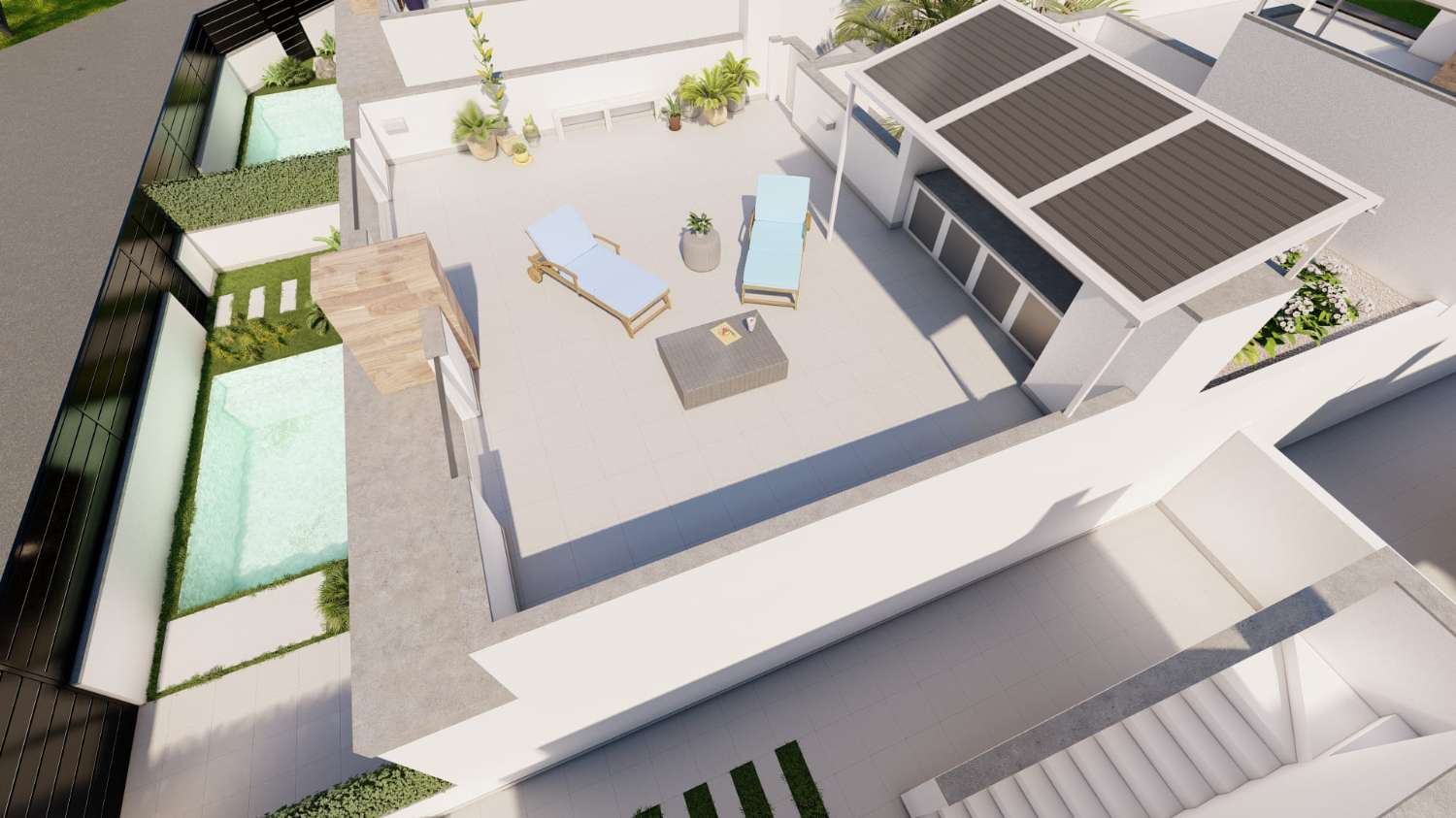 Attraktiver Neubau moderner 2-Zimmer-Bungalow mit privatem Pool in Torre Pacheco