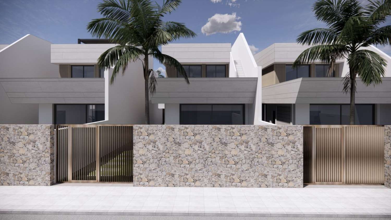 Encantadora villa independiente de 3 dormitorios de nueva construcción con piscina privada cerca del mar en Santiago de la Ribera