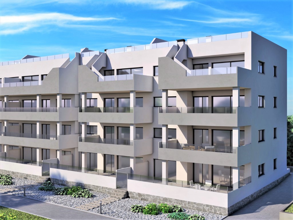 Fabuloso apartamento de 3 dormitorios de nueva construcción con piscina comunitaria a solo 200 m en Los Dolses, Villamartin