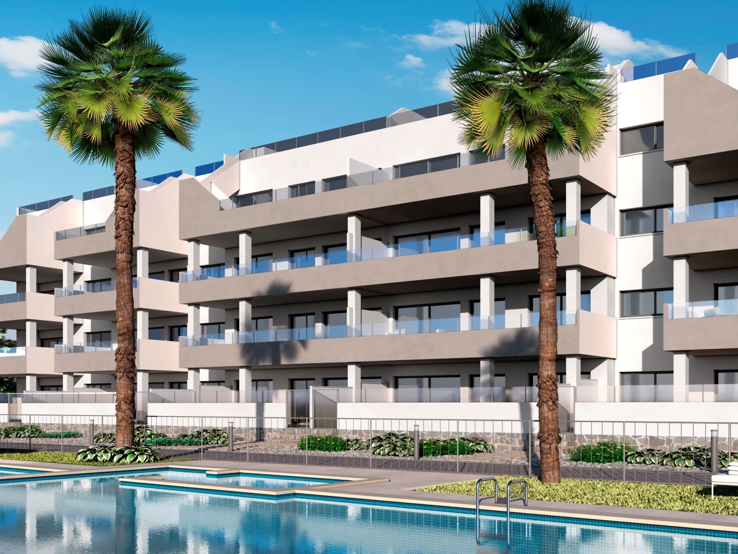 Fabuloso apartamento de 3 dormitorios de nueva construcción con piscina comunitaria a solo 200 m en Los Dolses, Villamartin