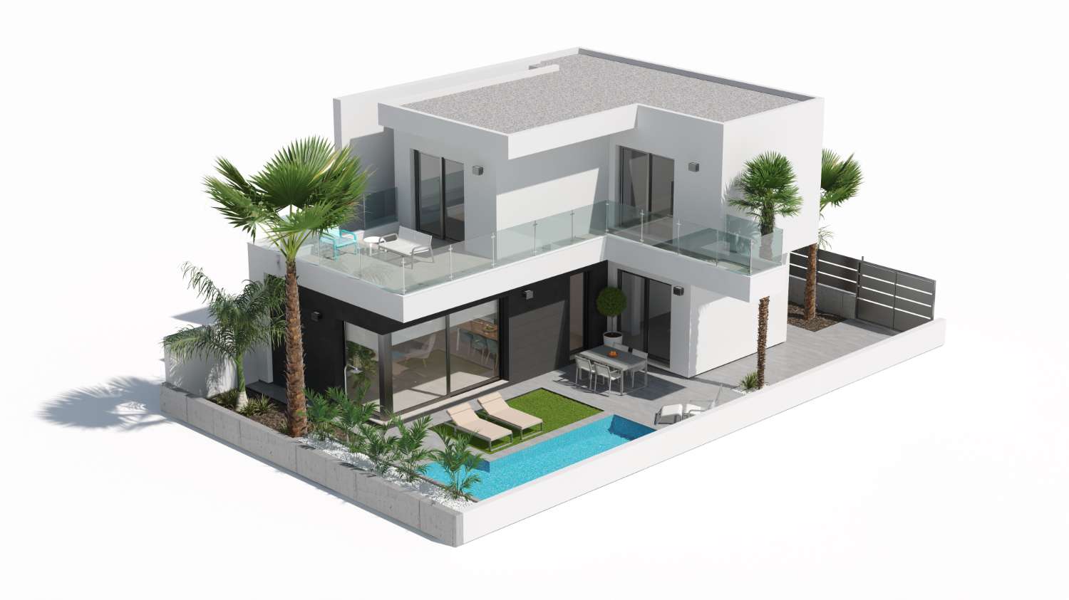 Atemberaubende 'New Build' 3 Schlafzimmer freistehende Villa mit privatem Pool in La Roda Golf, San Javier