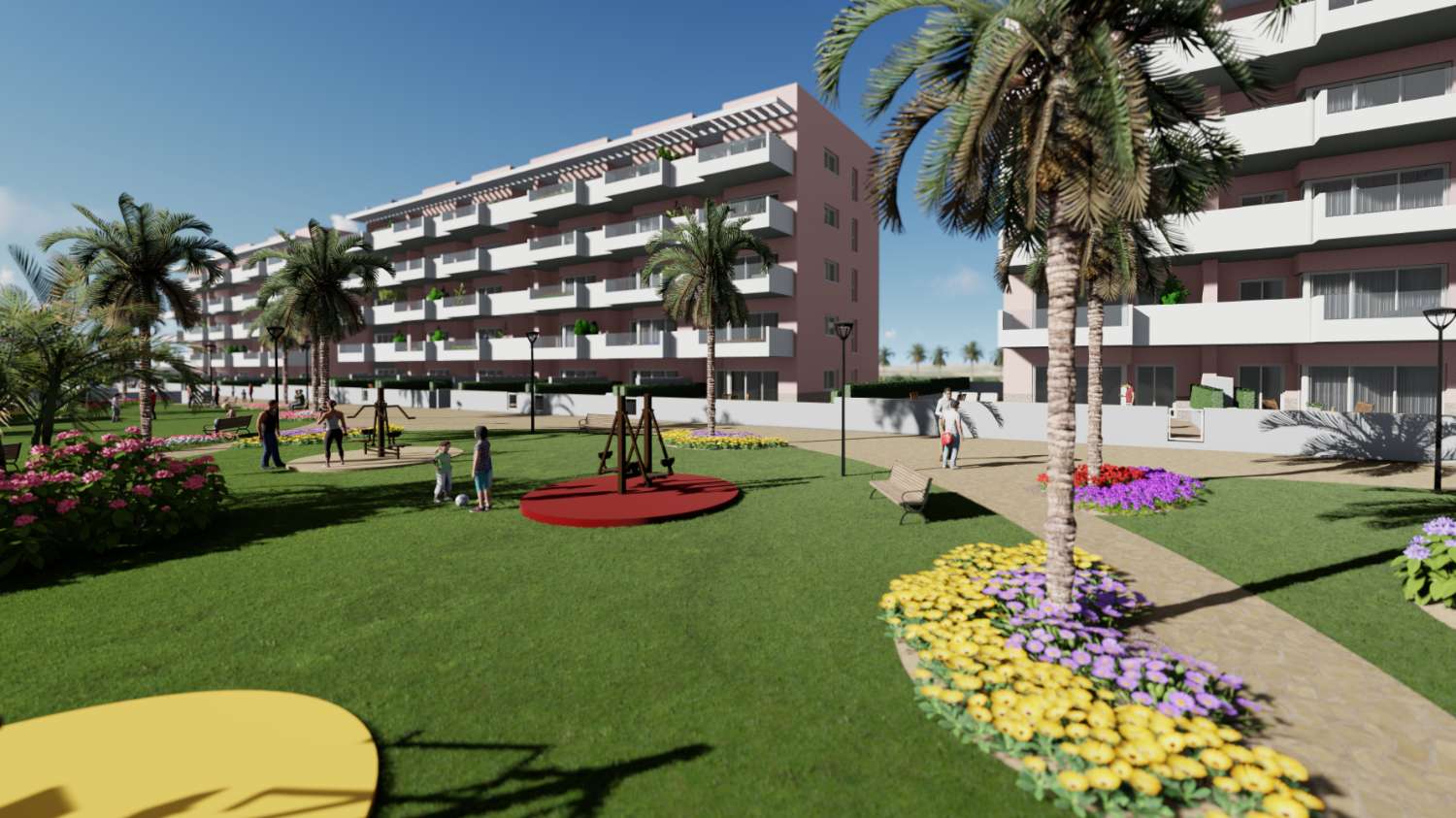 Excelentes apartamentos de 3 dormitorios de nueva construcción con piscina comunitaria en El Raso, Guardamar