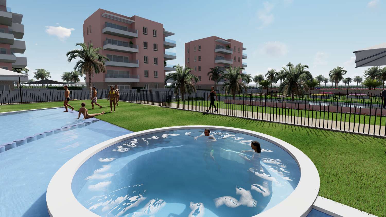 Excelentes apartamentos de 3 dormitorios de nueva construcción con piscina comunitaria en El Raso, Guardamar