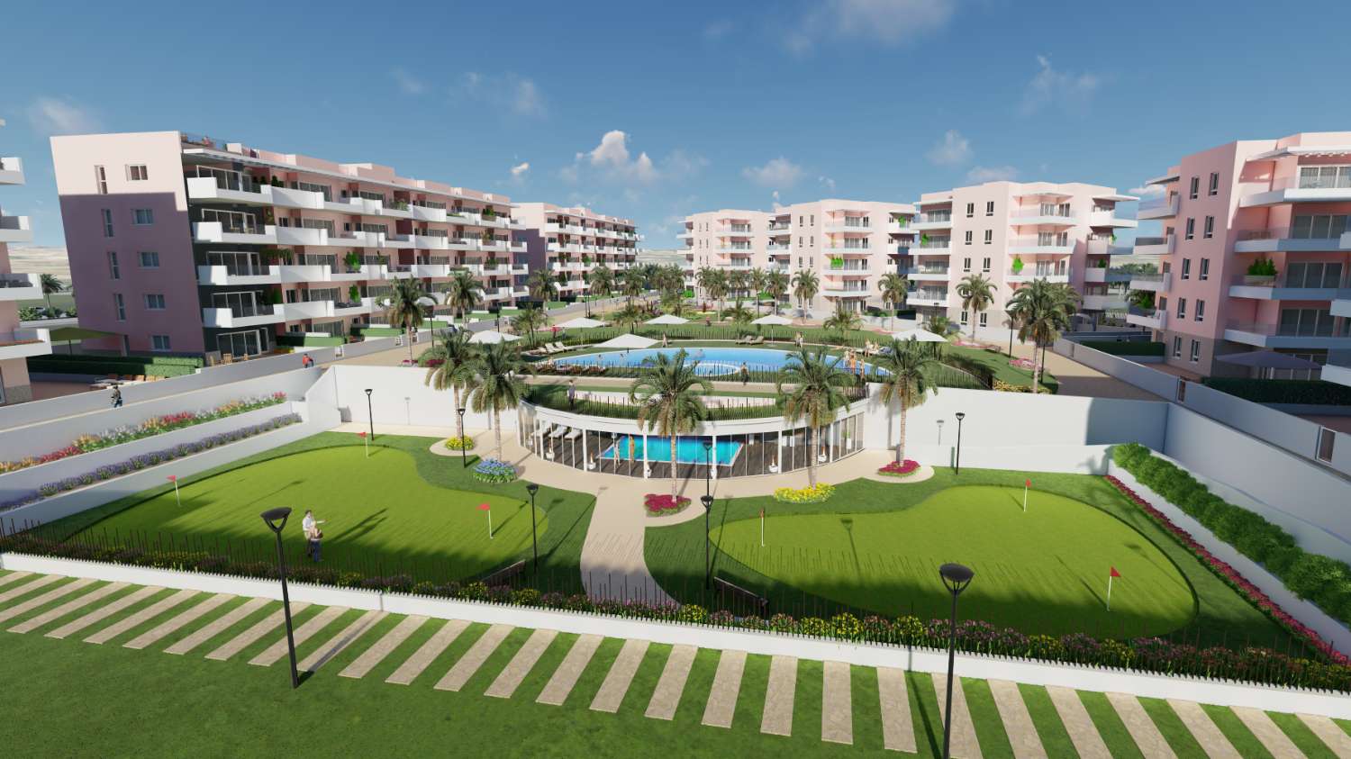 Excelentes apartamentos de 3 dormitorios de nueva construcción con piscina comunitaria en El Raso, Guardamar