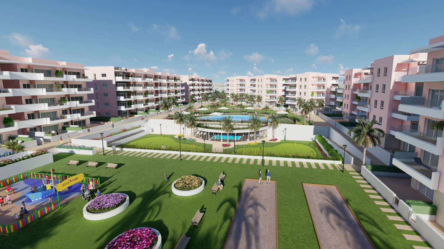 Excelentes apartamentos de 3 dormitorios de nueva construcción con piscina comunitaria en El Raso, Guardamar