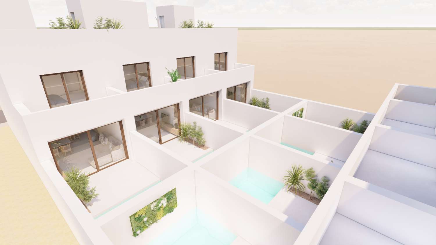 Fabulous 'New Build' 3 slaapkamer Herenhuis met privé zwembad in San Javier