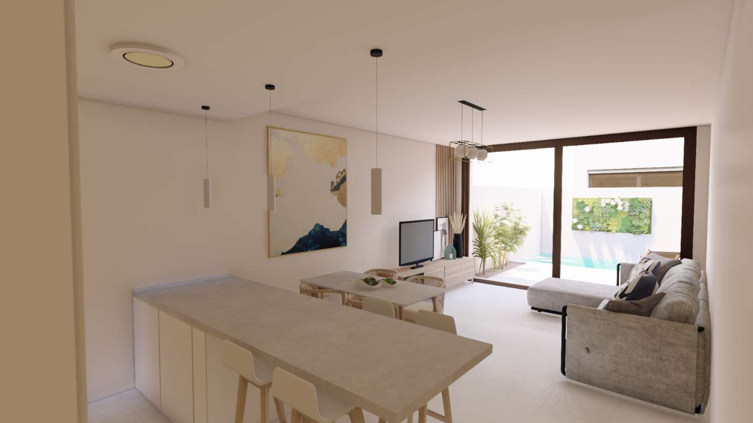 Fabulous 'New Build' 3 slaapkamer Herenhuis met privé zwembad in San Javier