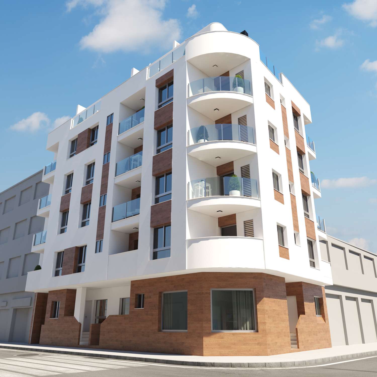 Attractive 'New Build' modern 2 bedroom apartment with communal pool close to sea in Torrevieja