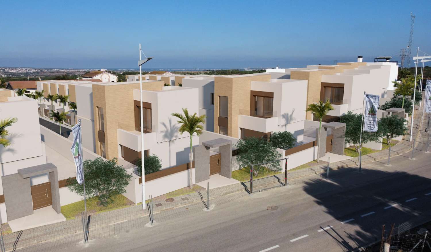 Wonderful 'New Build' Key Ready 3 bedroom townhouse with private pool on golf course in Algorfa