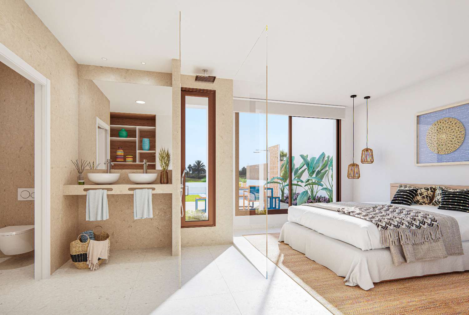 Fantastische 'New Build' 3 slaapkamer eerste lijn golf vrijstaande villa met privé zwembad in Los Alcazares