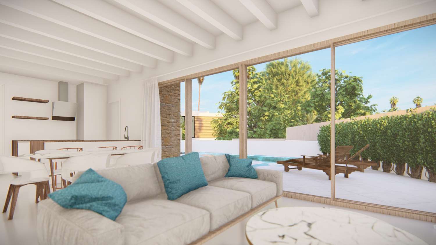 Indrukwekkende 'New Build' 3 slaapkamer vrijstaande villa met privé zwembad in Blue Lagoon