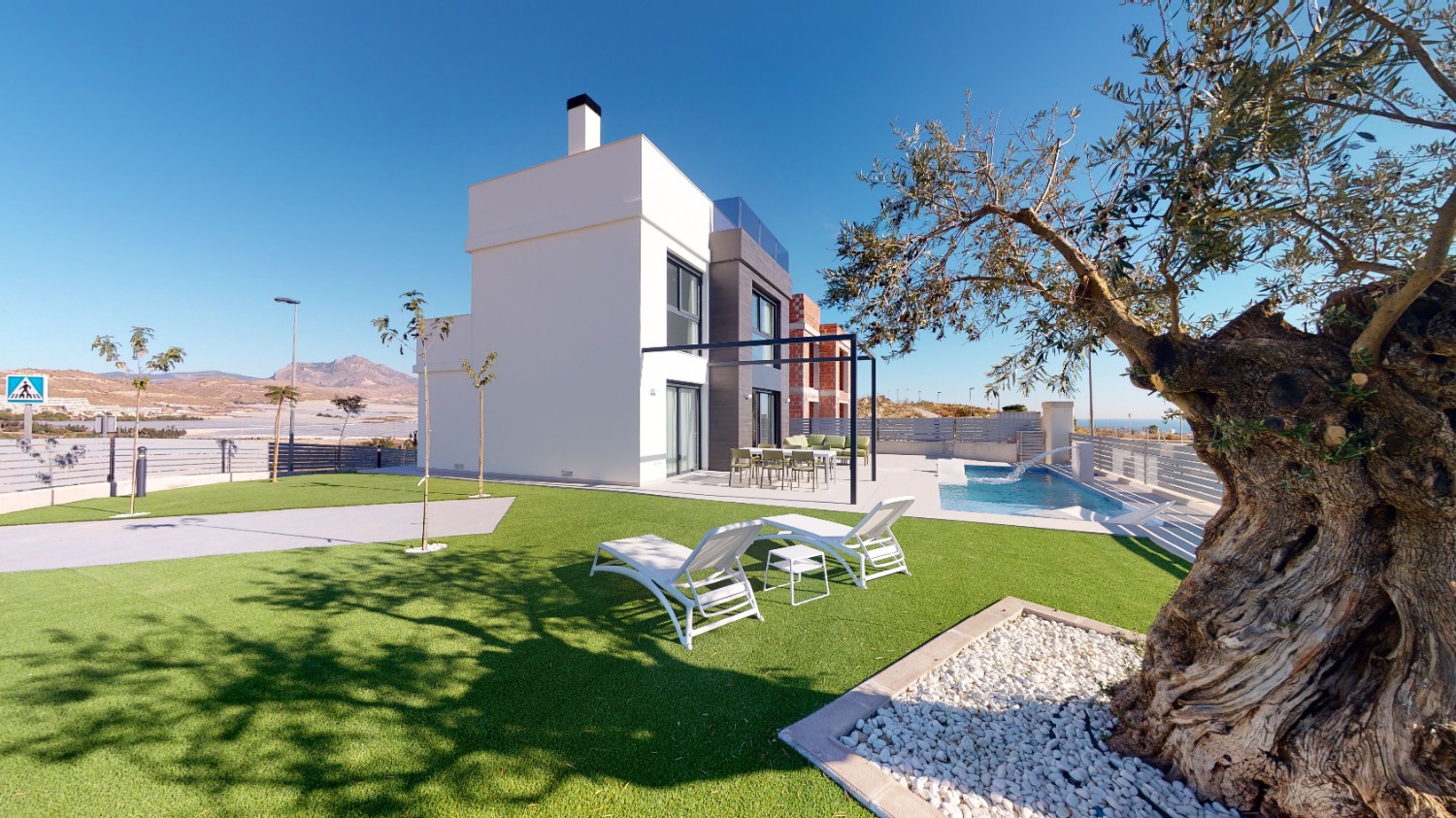 Modern "Nybyggd" fristående villa med 3 sovrum med privat pool i Muchamiel, Alicante