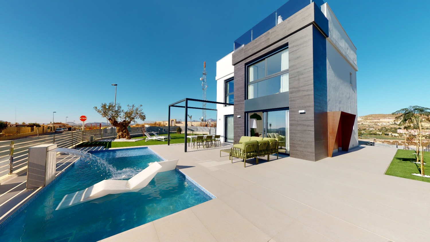 Modern "Nybyggd" fristående villa med 3 sovrum med privat pool i Muchamiel, Alicante