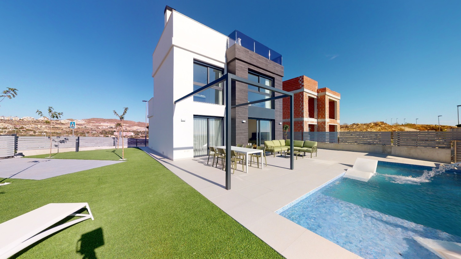 Modern "Nybyggd" fristående villa med 3 sovrum med privat pool i Muchamiel, Alicante