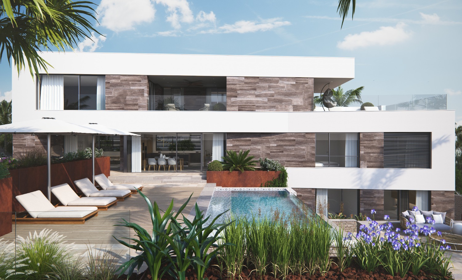 Amazing new build 5 bedroom contemporary villa with private pool and many extras in Cabo de Palos, La Manga