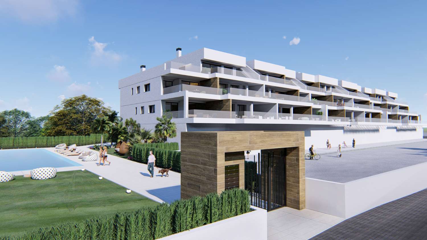 Elegante apartamento moderno de 2 dormitorios de nueva construcción con piscina comunitaria en Villamartín