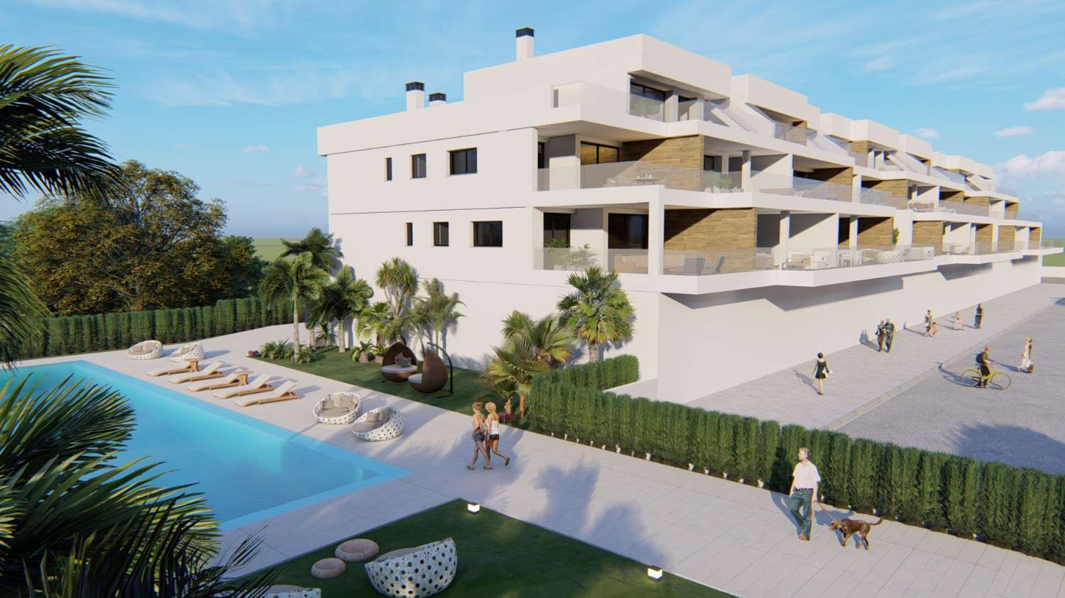 Elegante apartamento moderno de 2 dormitorios de nueva construcción con piscina comunitaria en Villamartín