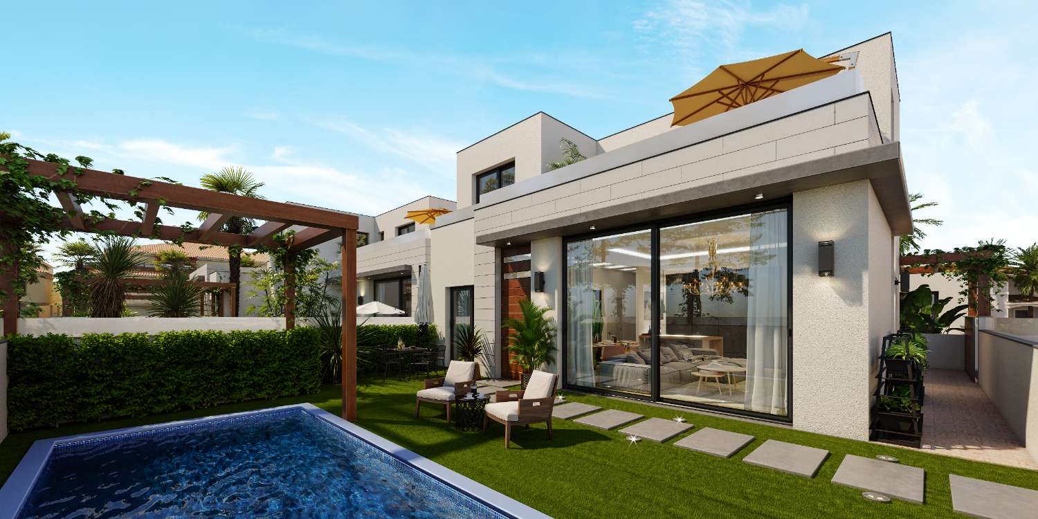 Elegant new build modern 3 bedroom detached villas with private pool in Pilar de la Horadada