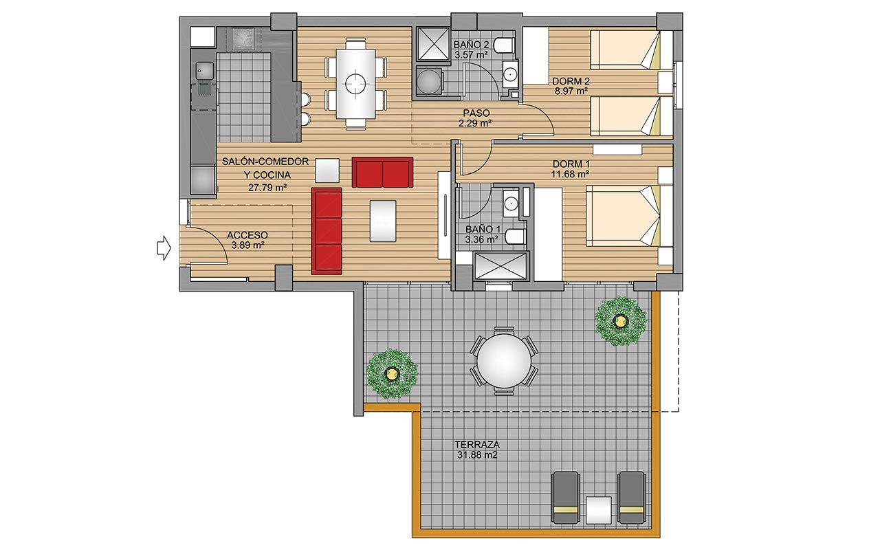 Attraktiv nybyggd "Key Ready" modern lägenhet med 2 sovrum med gemensam pool och trädgårdar i Los Dolses