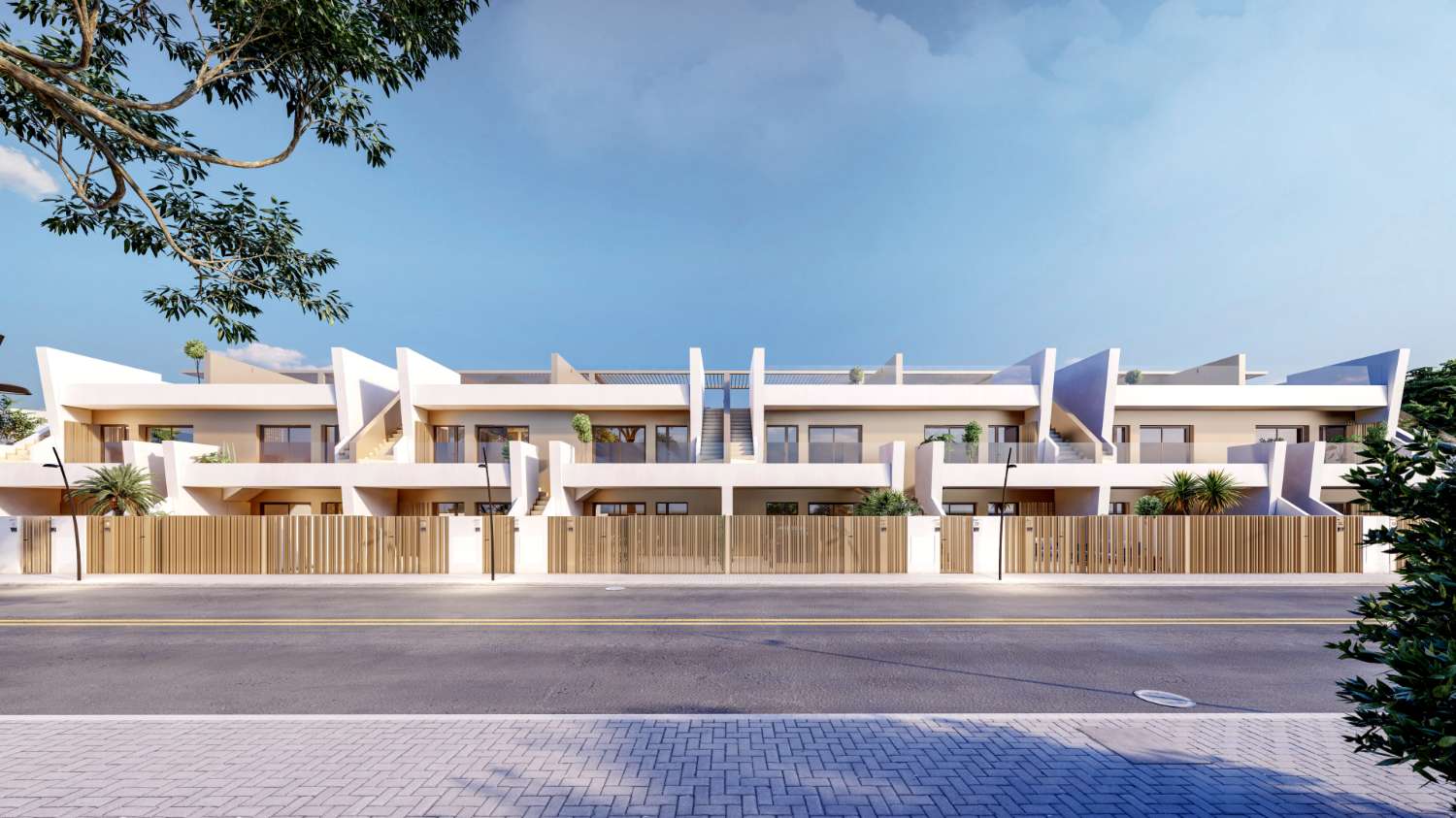 Impresionante bungalow 'New Build' de 3 dormitorios en la parte superior o baja con piscina comunitaria en San Pedro del Pinatar