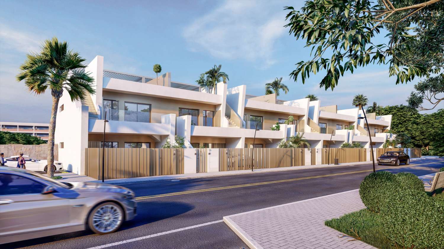 Imponerande "New Build" bungalow med 3 sovrum eller bottenvåningen med gemensam pool i San Pedro del Pinatar