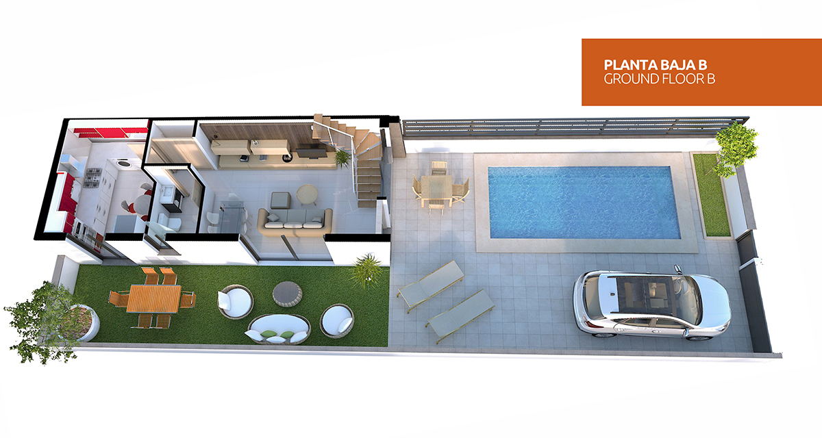 Bella villa quad con 2 camere da letto "New Build" con piscina privata opzionale a Gran Alacant