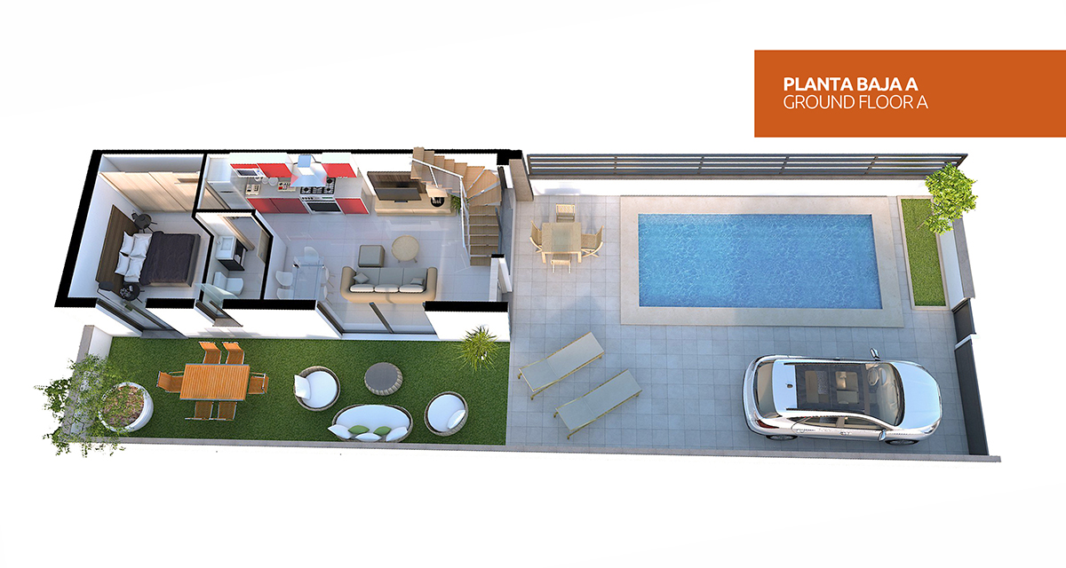 Bella villa quad con 2 camere da letto "New Build" con piscina privata opzionale a Gran Alacant