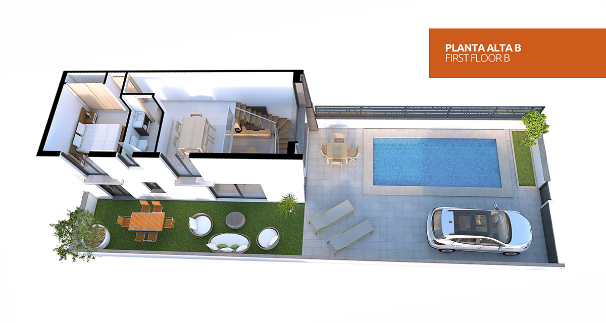 Bella villa quad con 2 camere da letto "New Build" con piscina privata opzionale a Gran Alacant