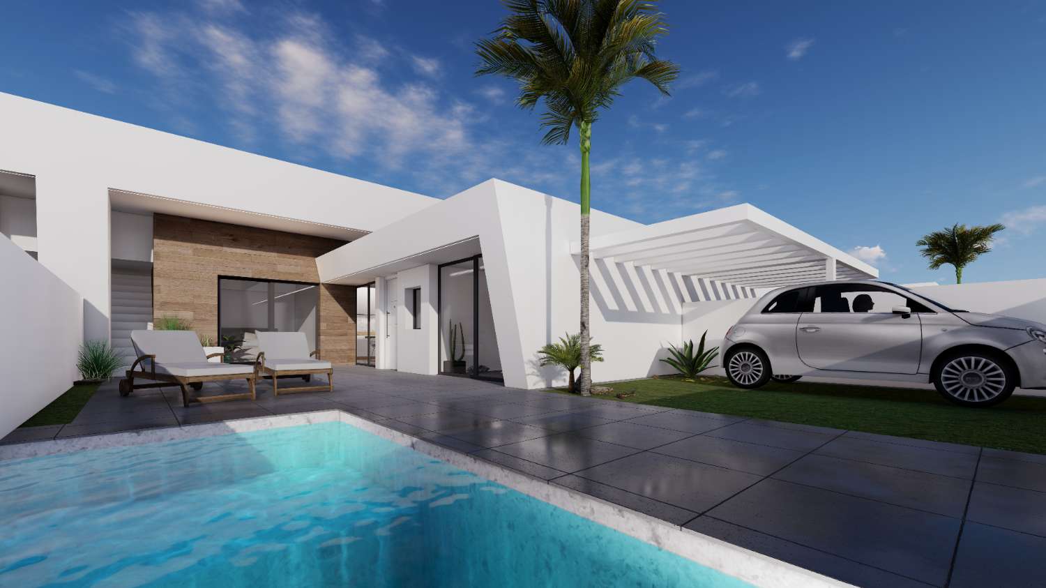 Stunning 'New Build' 2 bedroom semi detached villas with private pool in Roldan, Torre-Pacheco