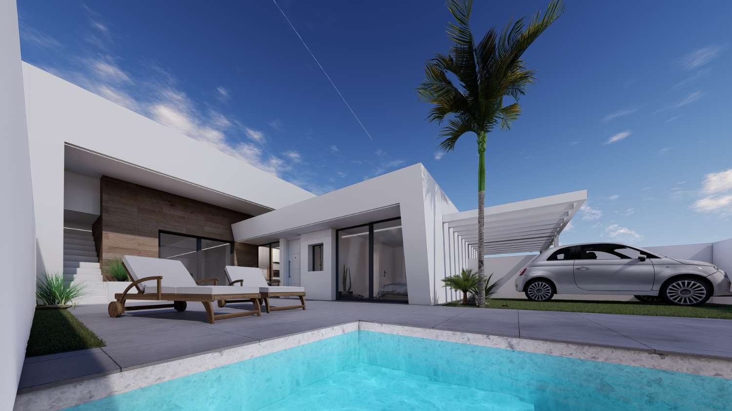 Impresionantes villas adosadas de 3 dormitorios de 3 dormitorios con piscina privada en Roldán, Torre-Pacheco