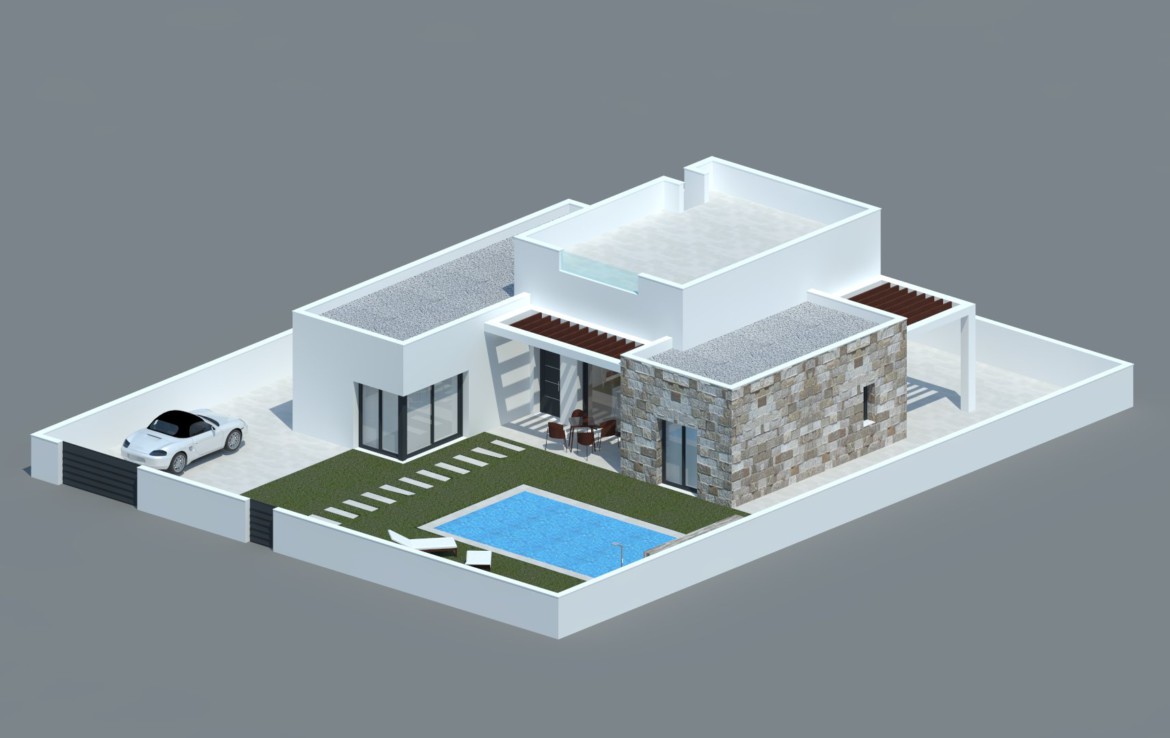 Attractive 'New Build' 3 bedroom detached villa with optional private pool in Ciudad Quesada