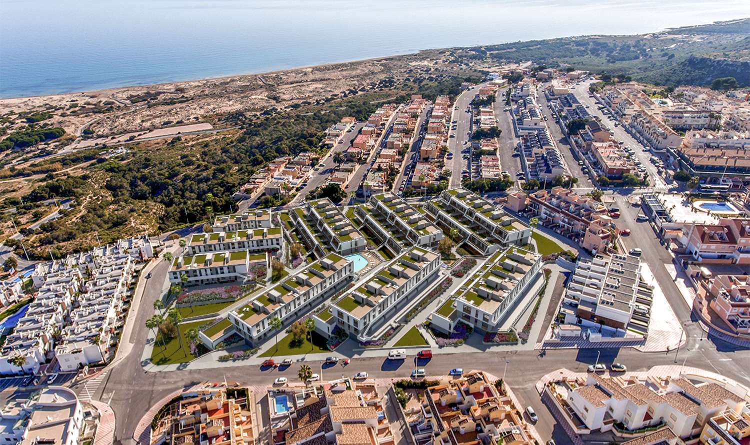 Fantastische 'Nieuwbouw' 3 slaapkamer begane grond appartement met gemeenschappelijk zwembad in Gran Alacant